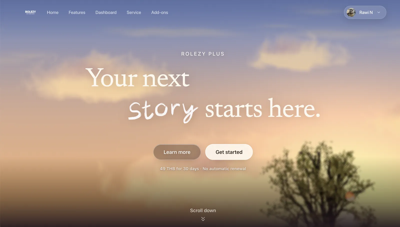 The Rolezy Plus home page
